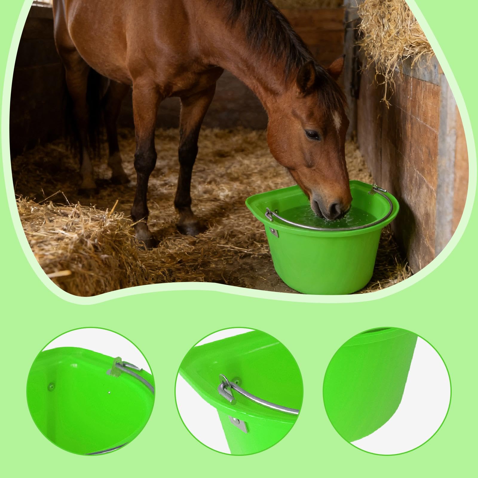Qianly Cubo para de Caballo Comedero para Caballos Fácil de Usar Resistente Robusto Contenedor de Alimentación para Ganado