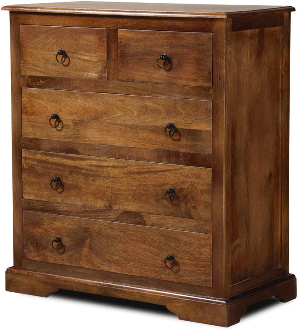 The Attic French Style Laketown Chest of Drawers (Matt Finish, Honey)