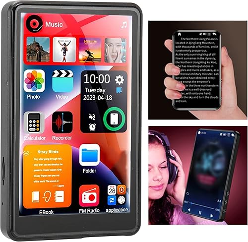 Miniatura 8 de Reproductor de MP3 HD, pantalla táctil completa de 4 pulgadas con reducción de ruido, reproducción de video de 1080P, memoria de 16 GB, reproductor