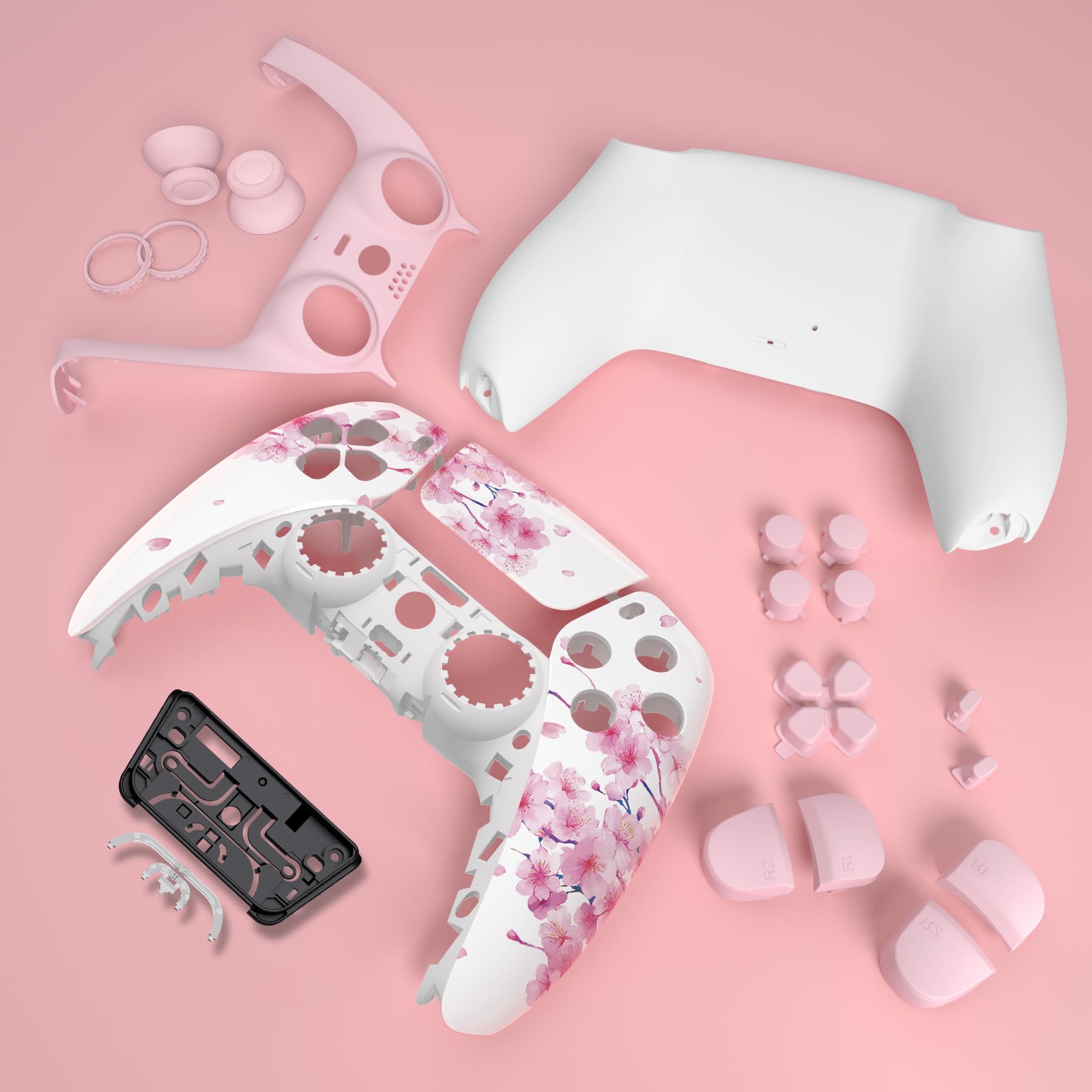 Ps5 Controller EXtremeRate Cherry Blossom Pink Full Shell & Button Set ...