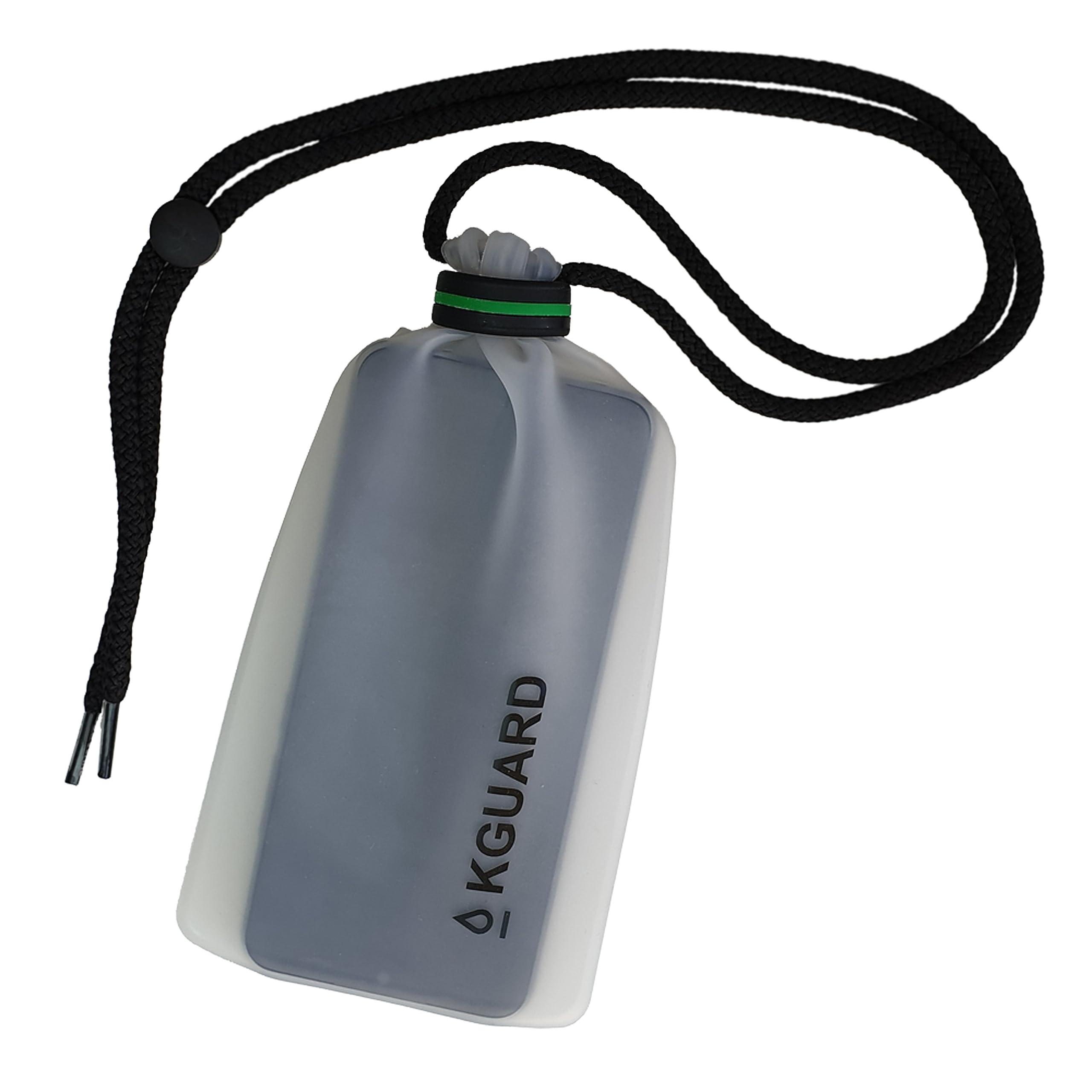 KGUARD XL – Bolsa Estanca Impermeable IPX8 para Smartphone, Llaves y Tarjetas – Silicona Antialergénica Translúcida con Aro Verde – Ideal para Surf, Paddle Surf, Kayak y Playa