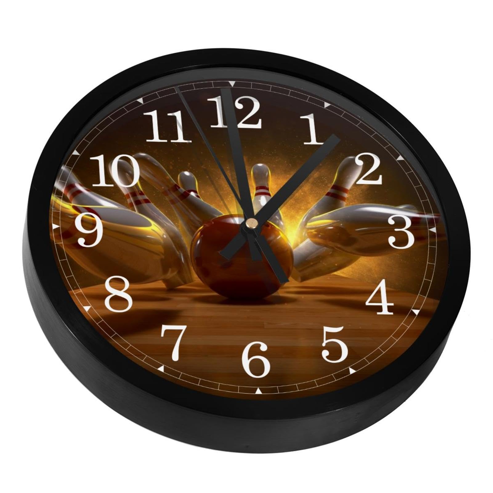 Horloge murale silencieuse et design original de bowling sans aucun bruit de tic-tac