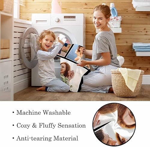 Miniatura 5 de Mantas personalizadas con fotos, mantas personalizadas con texto "I Love You", manta conmemorativa personalizada, regalo de cumpleaños para