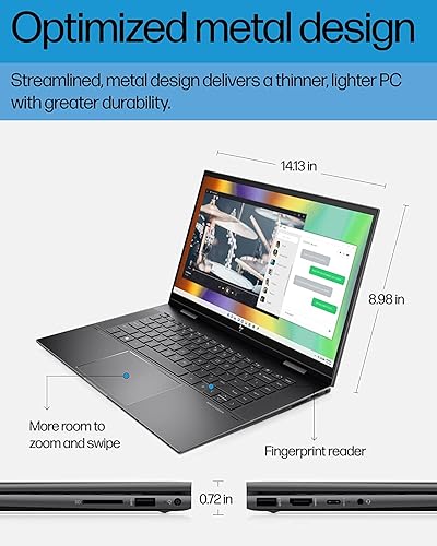 Miniatura 5 de HP 2023 Envy x360 Laptop convertible 2 en 1, pantalla táctil FHD de 15.6 pulgadas, AMD Ryzen 7 5825U (Beats i7-12650H), 16 GB de RAM, SSD de 512 GB,
