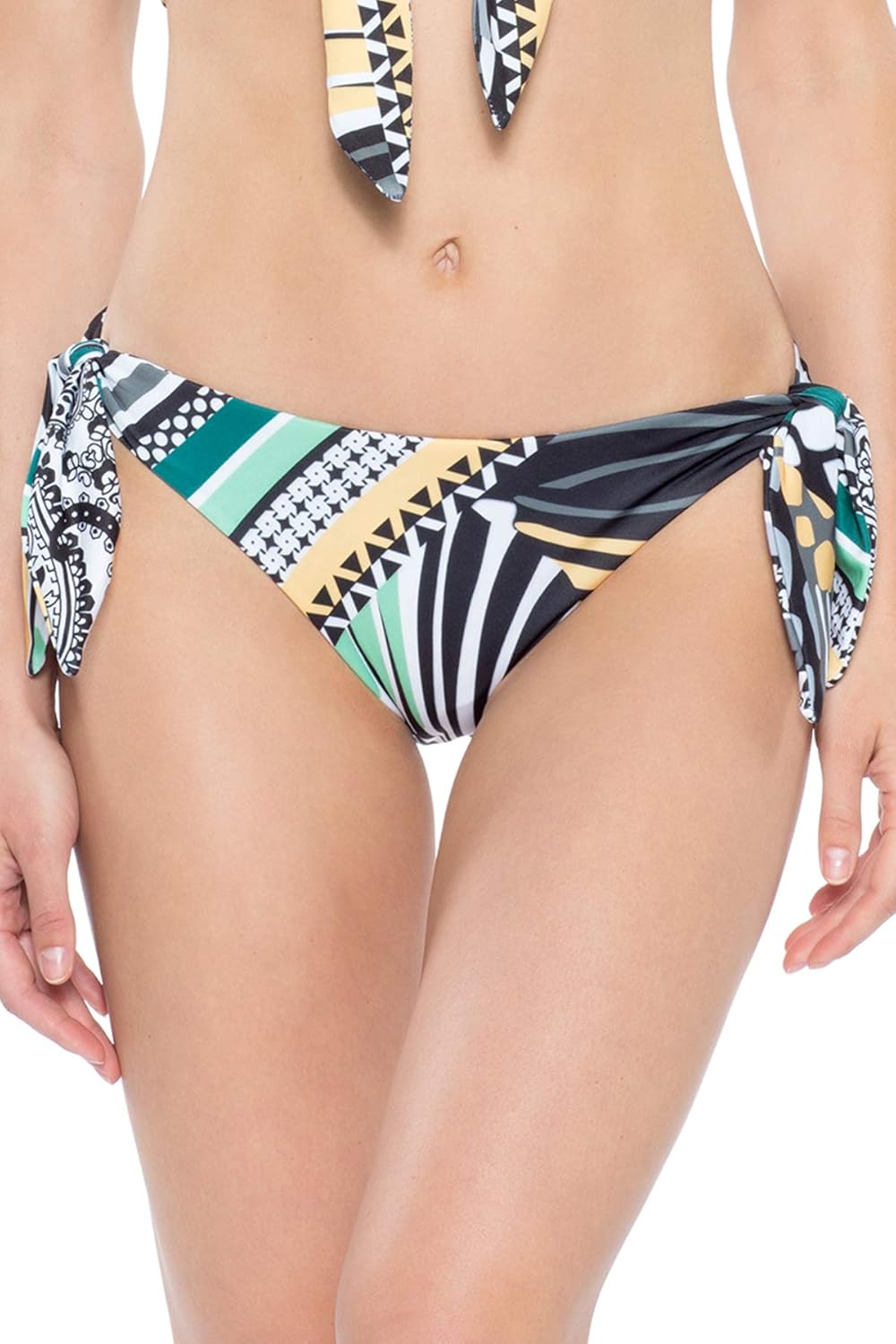 Becca by Rebecca Virtue Womens Printed Reversible Swim Bottom Separates Green S