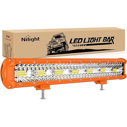 Nilight LED Light Bar 20Inch 420W Flood Spot Combo Triple Row Driving Lamp Roof Bumper Off Road Work Lights for Van Camper Wagon Car Pickup Golf Cart ATV UTV SUV Truck Boat 4x4