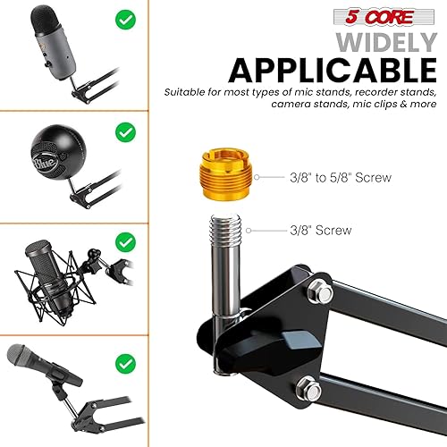 Miniatura 3 de 5 Core Soporte de brazo de micrófono Boom de 16 pulgadas con suspensión ajustable con soporte de micrófono de tijera con filtro pop montaje de