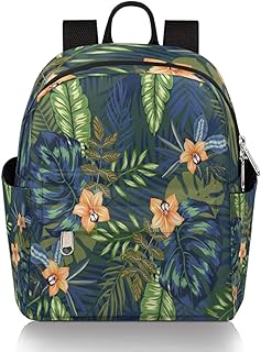 Mini mochila para mulheres, bolsa de mão com folha de palmeira, linda e pequena, mochila de viagem, casual, bolsa de ombro para meninas, adolescentes, flores, floral, mochilas escolares leves, mochila feminina, Multi, Mochilas de Viagem