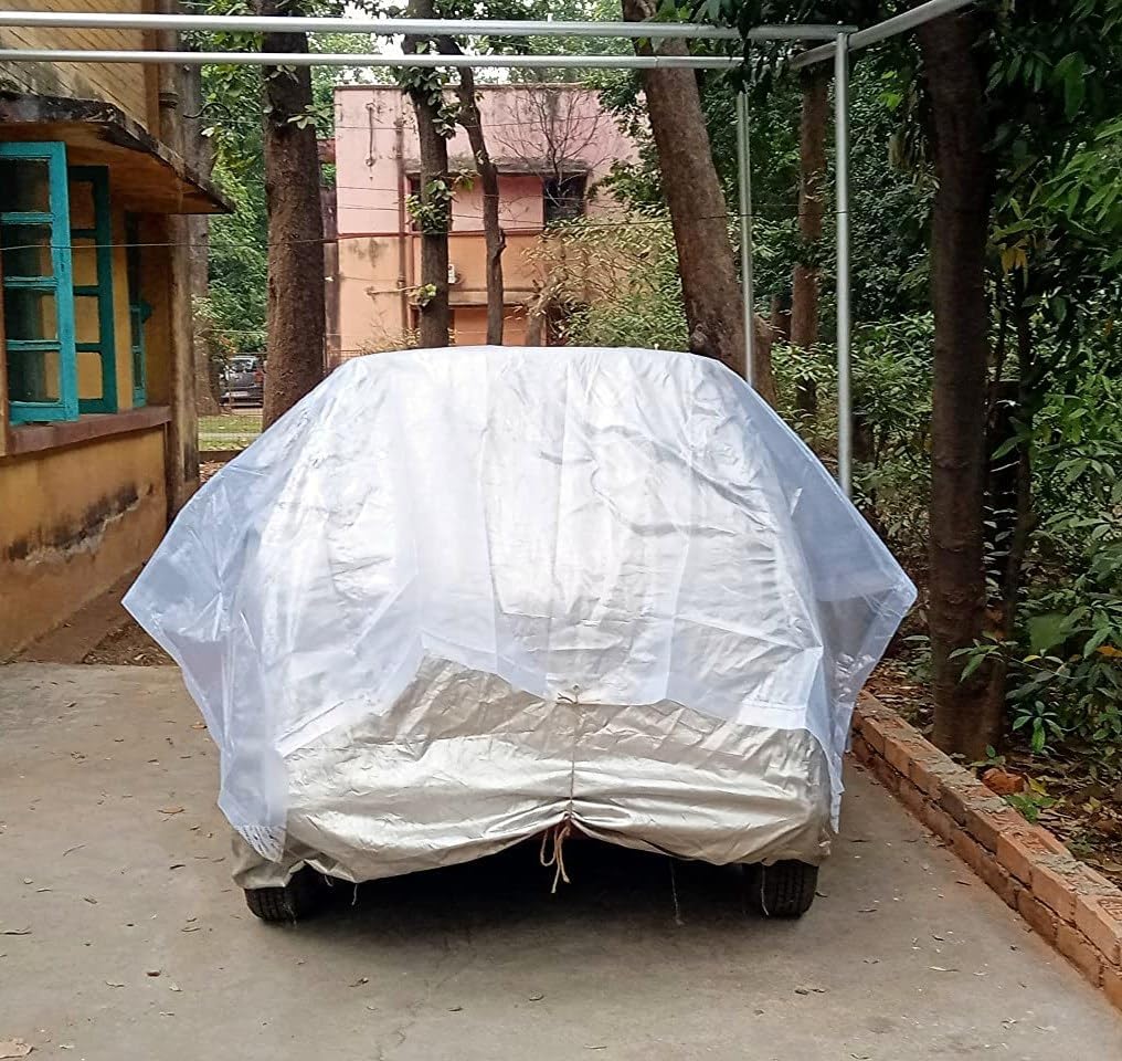 Transparent Tarpaulin Sheet Waterproof Extra Strong Quality Tirpal Tadpatri Tharpai Thadika. Ideal for Protecting Equipment, Plants, Vehicles, and Surfaces from Paint and Damage. Size- 4ft x 6ft. — Amazon image 7