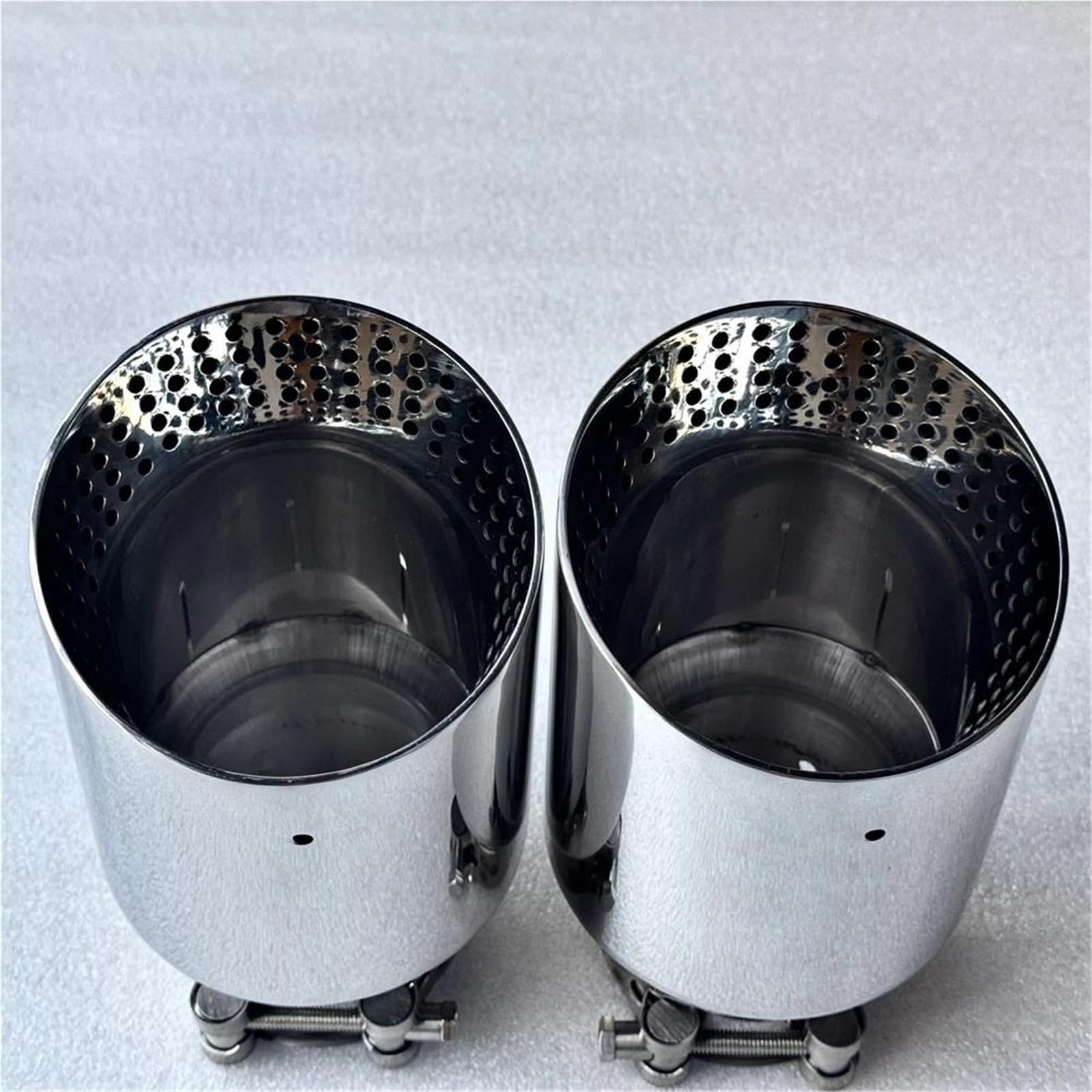 Tubo Escape Coche 1 Pieza De Accesorios para Coche Boquilla De Escape Plateada Brillante Puntas Escape Silenciador Puntas Tubo Escape Genérico Punta Escape(ID 64MM-OD 101MM)