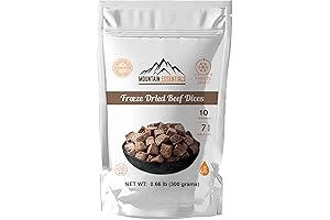 Mountain Essentials Freeze Dried Fully Cooked Beef Dices: Fuel Your Adventure with Protein-Packed Ready-to-Eat Meals