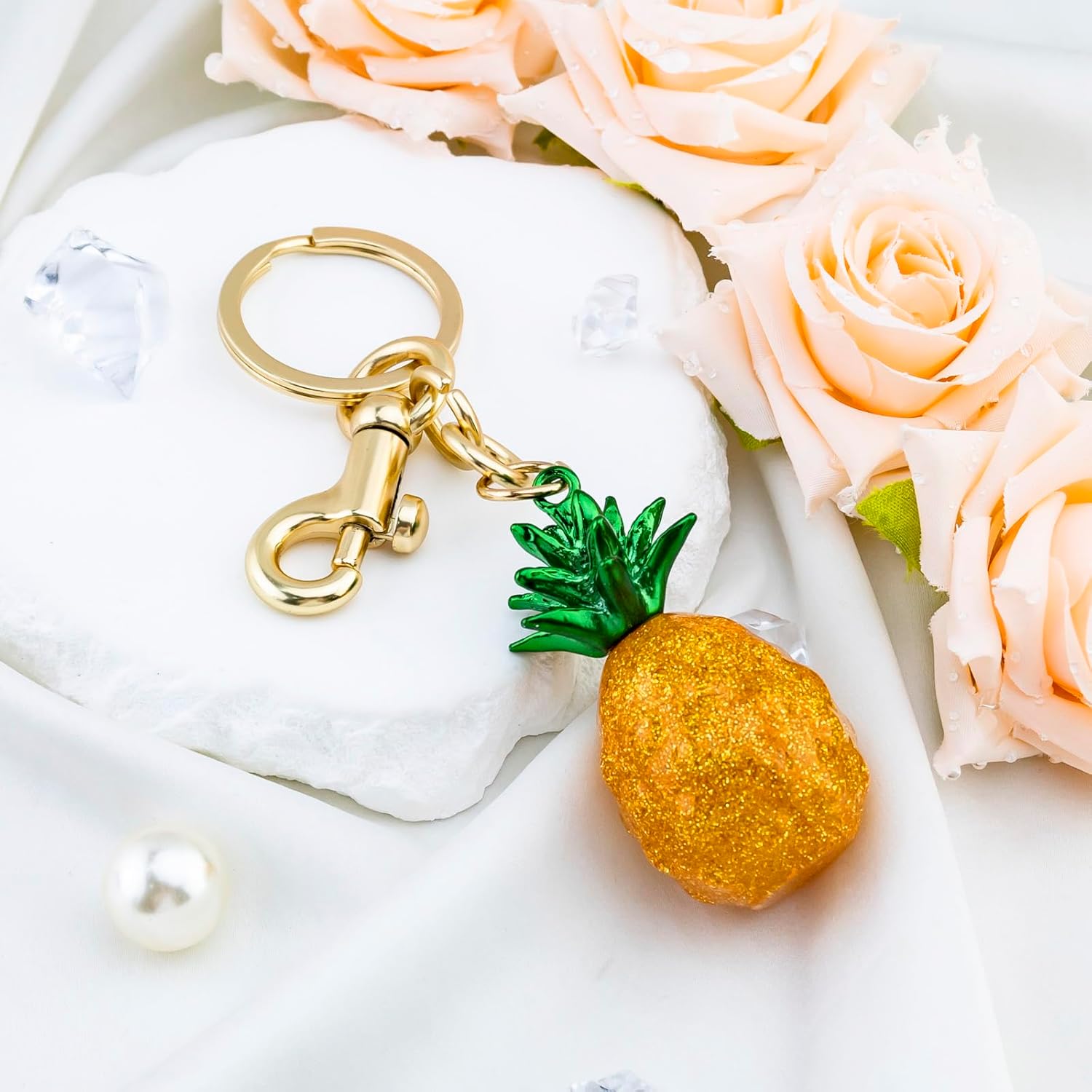 Pineapple Gifts for Women Pineapple Keychain Fruit Bag Charms Key Accessories for Girls - Image 2