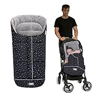 Vista 10 de LAT - Saco de dormir para bebé, cálido, universal, saco de dormir para cochecito para clima frío, saco impermeable para niños pequeños