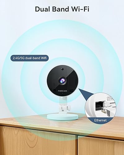 Miniatura 8 de FOSCAM Cámara de seguridad 3K 5MP para interiores, 0.08 oz y 0.18 oz WiFi magnética Mini perrogatomascotabebé, detección de movimiento inteligente,