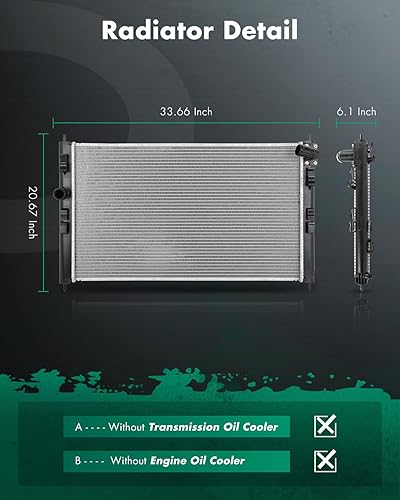 Vista 865 de SCITOO Reemplazo completo del radiador de aluminio para 1993-1998 para Toyota para T100 2.7L 3.0L 3.4L 2090 Radiador