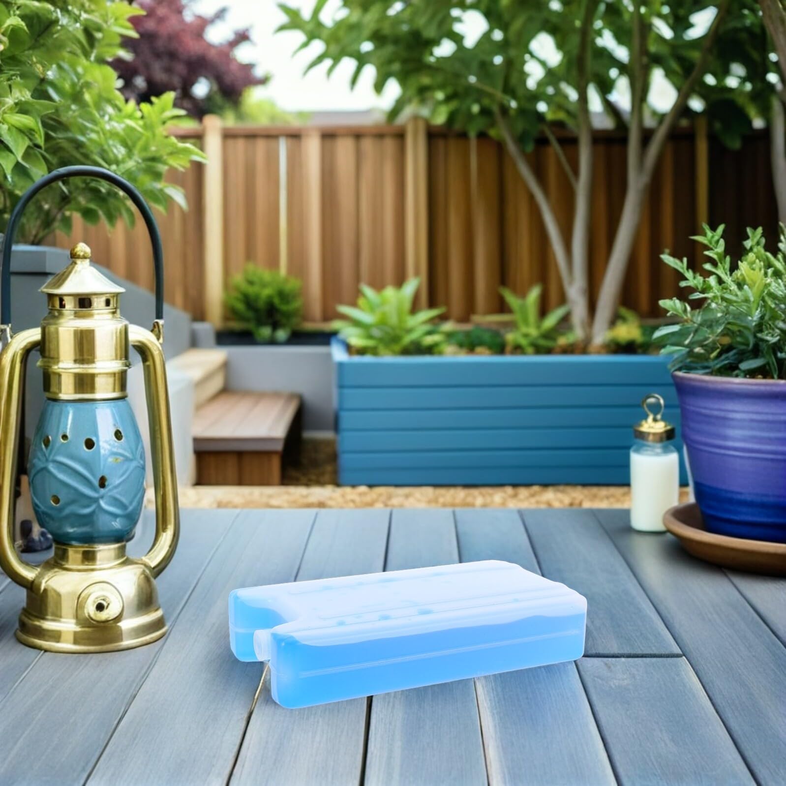 Veemoon Lot de 4 Blocs Réfrigérants pour Glacière 400 ML Glace Réutilisable sans Eau pour Mini Ventilateur, Poche de Glace Portable pour Lunch, Camping et Randonnée, Maintien