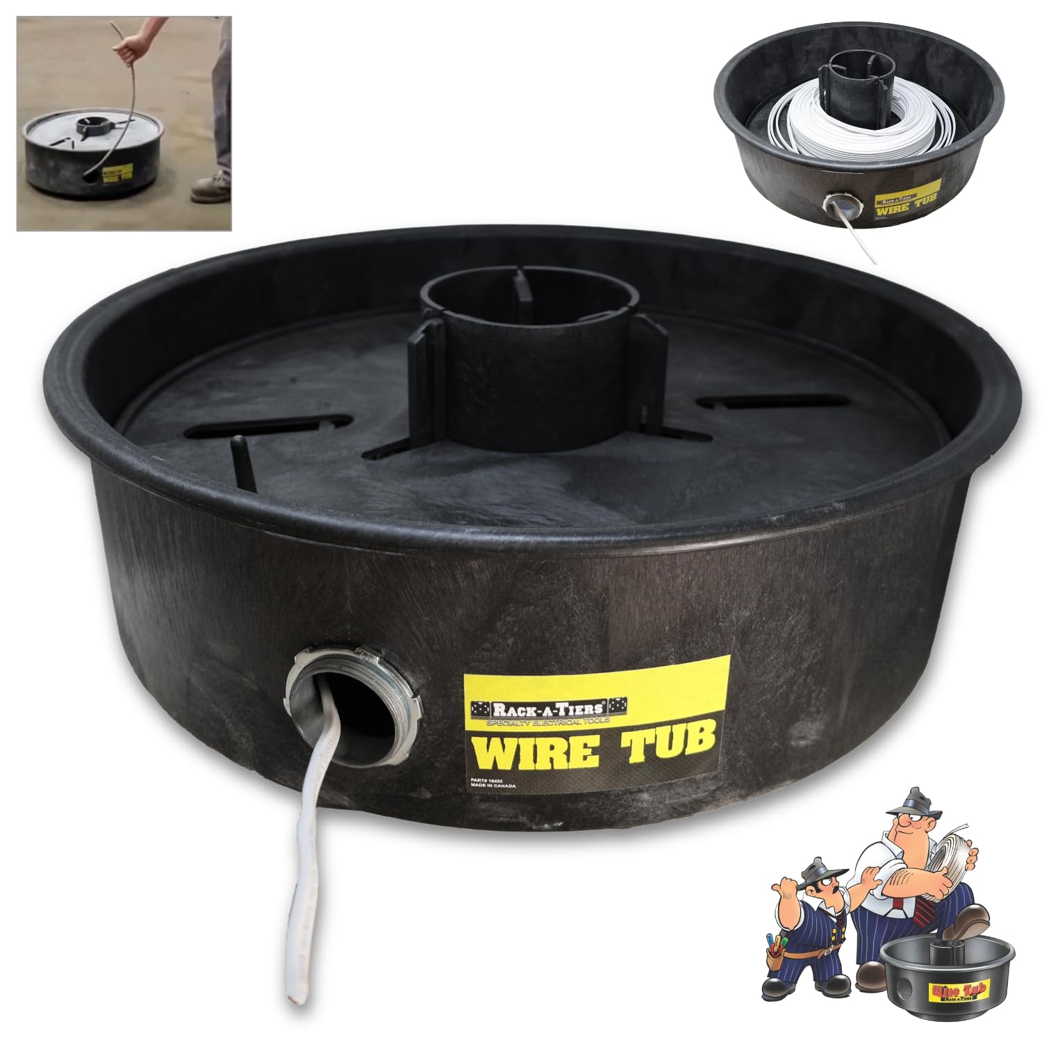 Rack-A-Tiers Wire Tub - Coil Wire Dispenser Dispense & Rewind Wire Coils 360 Wire Dispensing Spinning Electrical Wire Dispenser No Setup Needed 18455 product thumbnail 2