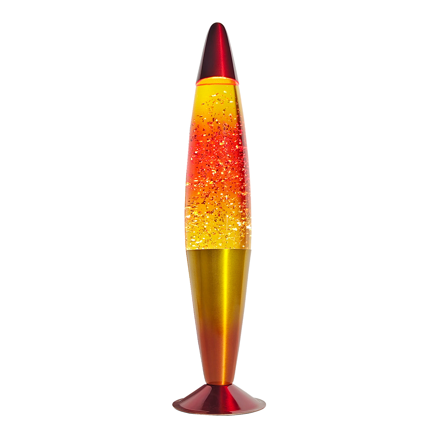 Image of 16 Inch Rainbow Glitter Lamp with 2 Bulbs, Sunset Lamp Sunrise Lamp, Night Light Mood Lighting for Adults, Home Room Office Decor, Great Present for Women Kids Birthday Anniversary,Yellow Orange Red