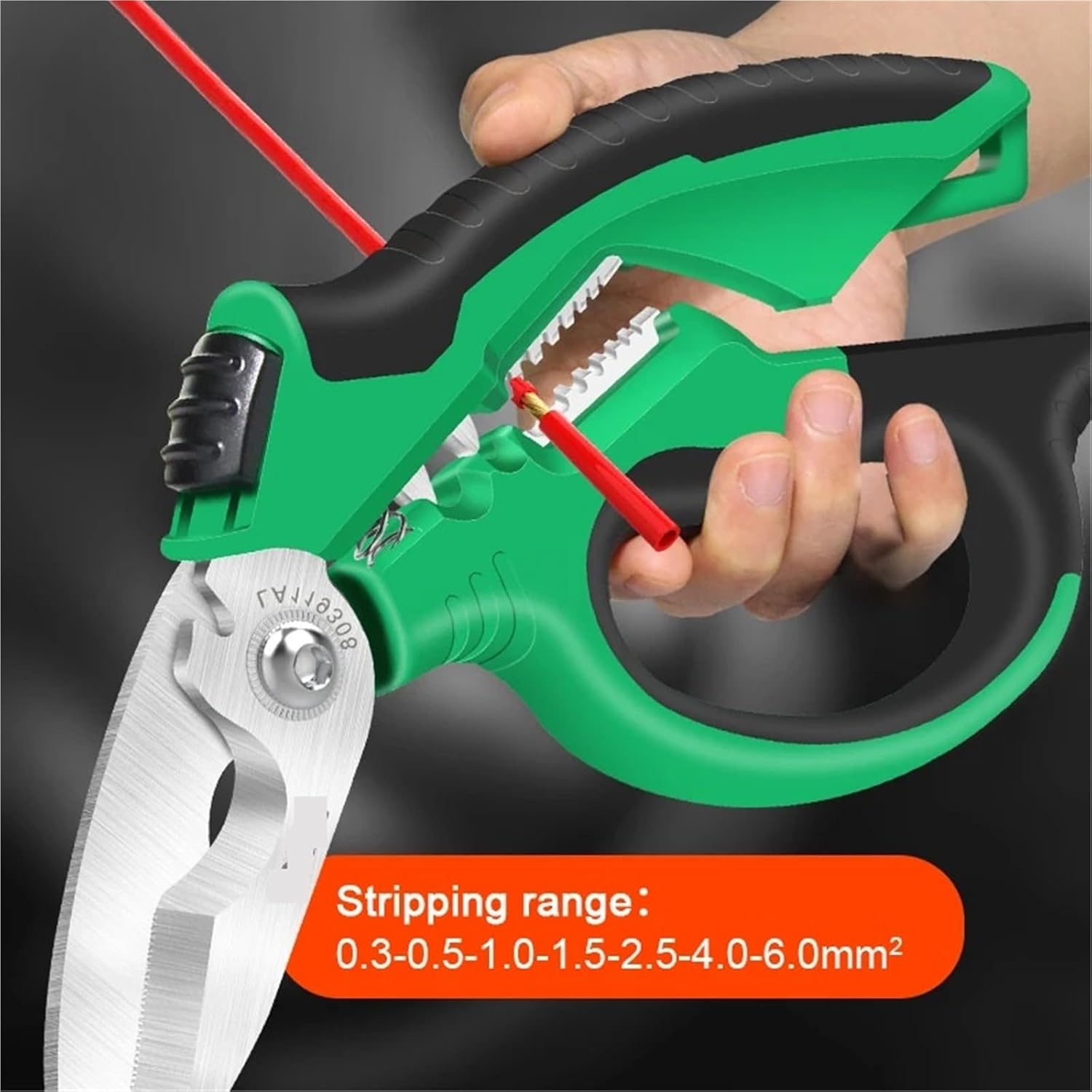 1PCS 6/7 inch Electrician Scissors 1.5-4mm² Wire Cutters Stripping Electric 1.5-4mm² Cutting Terminal Crimping Stainless(7 inch LA119307)