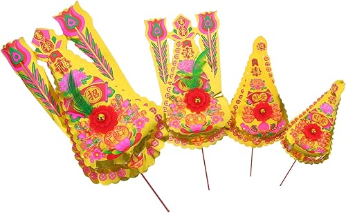 IMIKEYA 4 Uds. de la suerte de flores doradas decoración china decoración decoración de inauguración de la casa quemador de incienso decoración