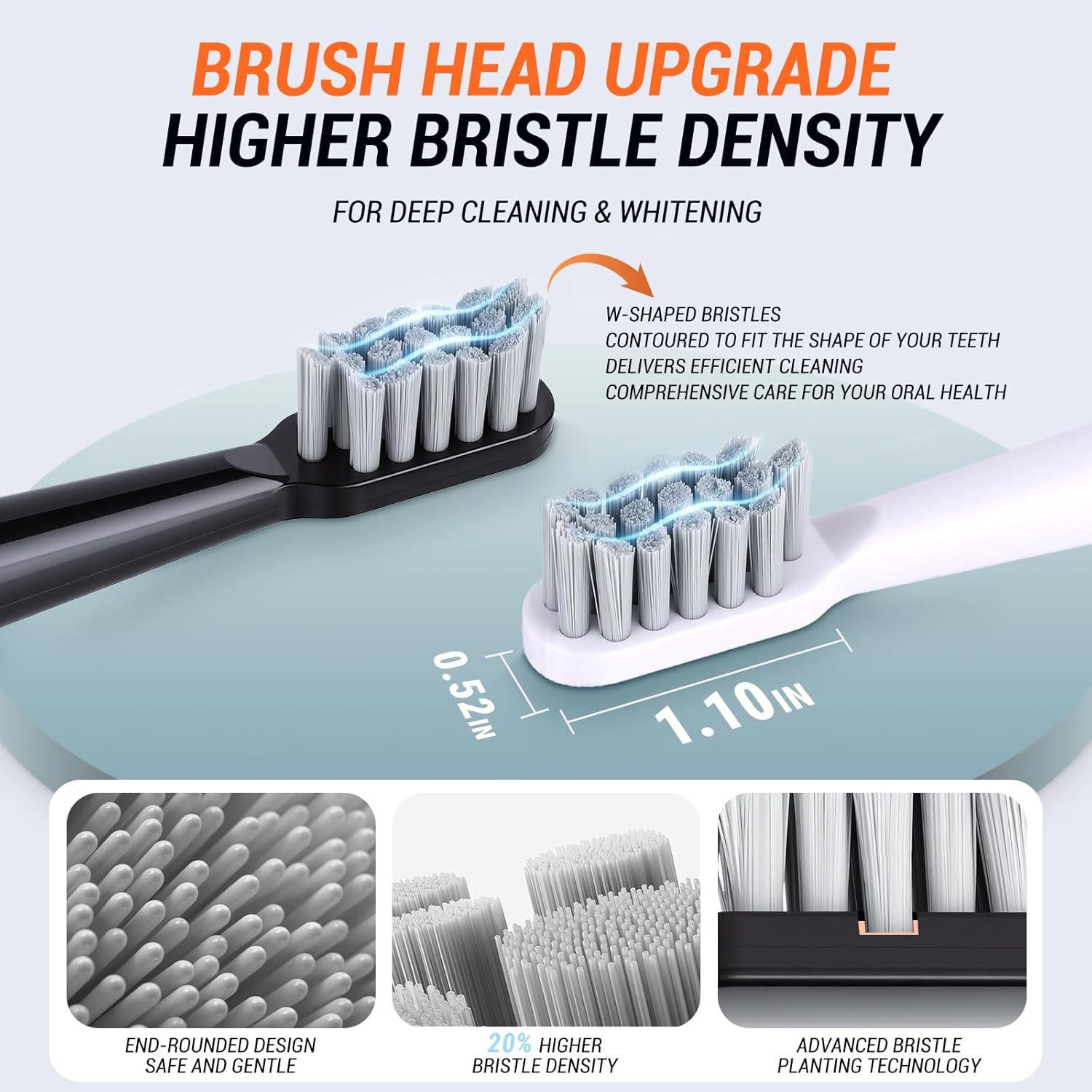 6 Pack Rechargeable Sonic Electric Toothbrush 42000 VPM 6 Cleaning Modes Smart 2-Min Timer USB Rechargeable IPX7 Waterproof 4 Brush Heads