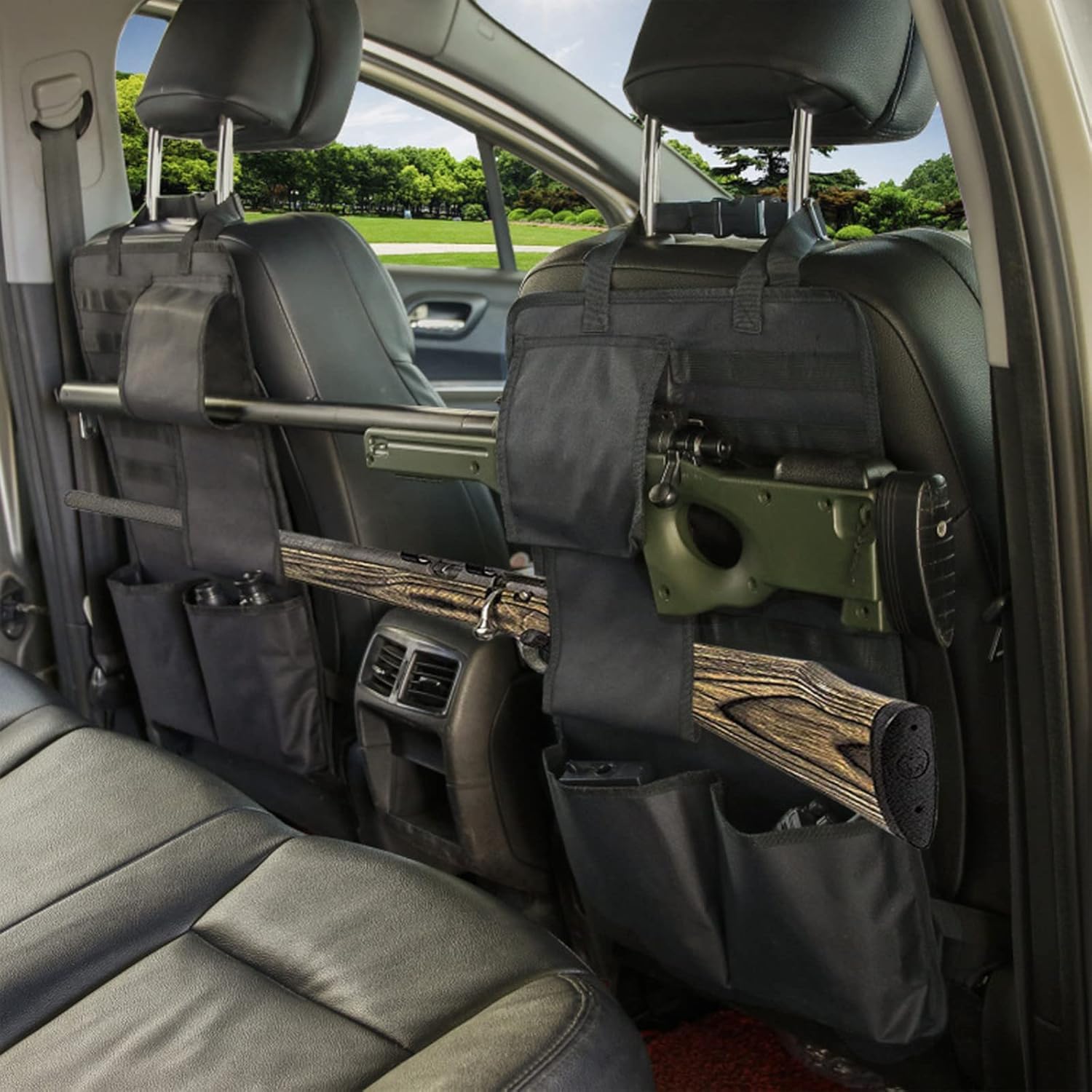 Generisch 2-teiliger Waffenhalter for Die Autositzlehne, Auto Waffenaufbewahrung, Outdoor-Tarn-Sicherheitstrage-Organizer-Halter Für Gewehr Schrotflinte Mit Aufbewahrungstasche
