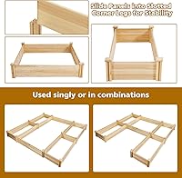Vista 6 de S AFSTAR Cama de jardín elevada de madera, kit de jardinera divisible, cama elevada para plantar flores al aire libre, macetas sobre el suelo