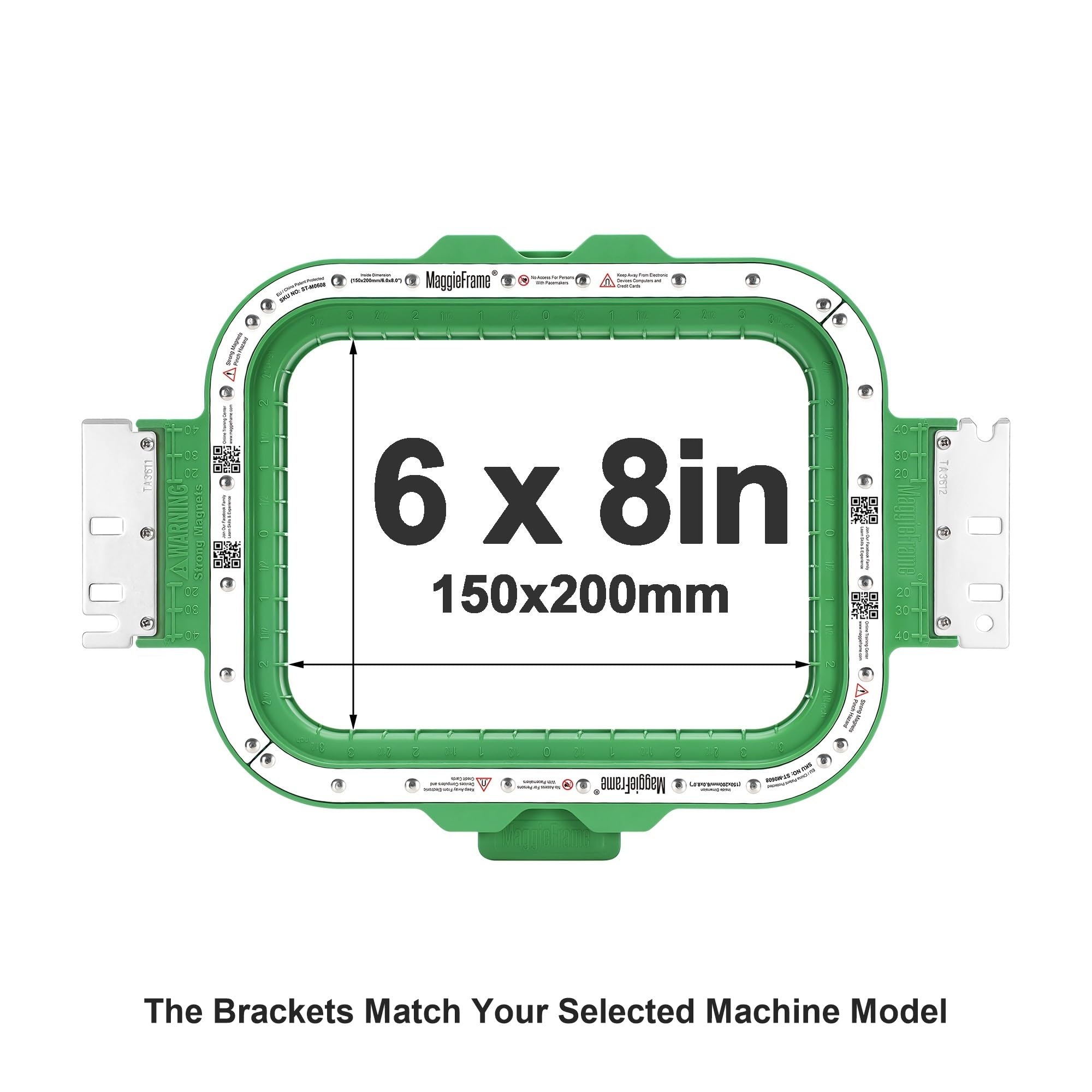 Brewland Bastidor de bordado magnético 150x200mm para Janome MB7 MB4S MB4 | Compatible con Janome MB7S; 6x8inch