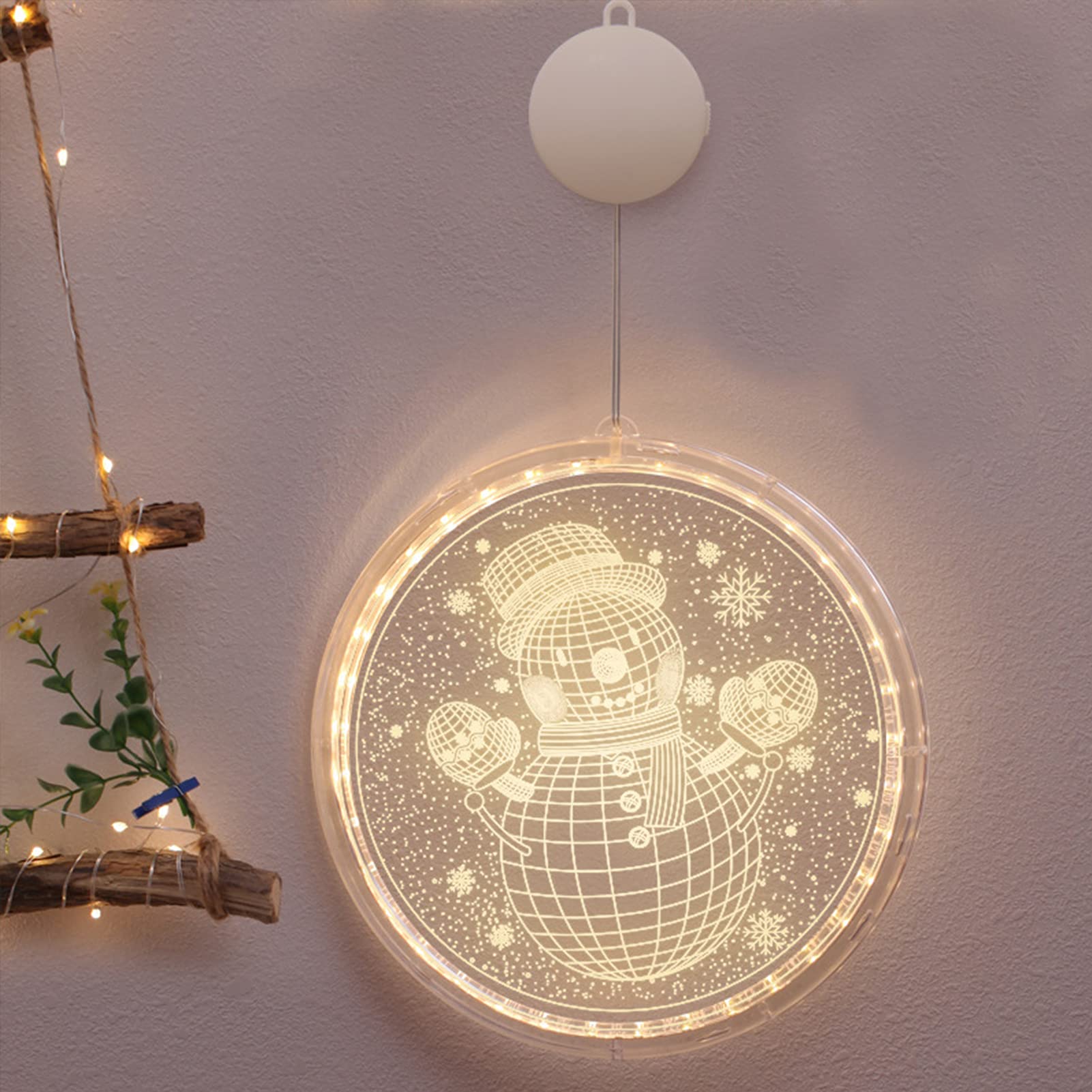 FUFRE 16cm Weihnachtsdeko Fenster Beleuchtet Batterien, LED 3D Nachtlicht Nachttischlampe Mit Fernbedienung & Smart Touch Bester Geburtstag Für Weihnachtliche (3-teiliges Set)
