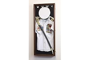 Military Hat Uniform Cap Shadow Box Display Case with Lock