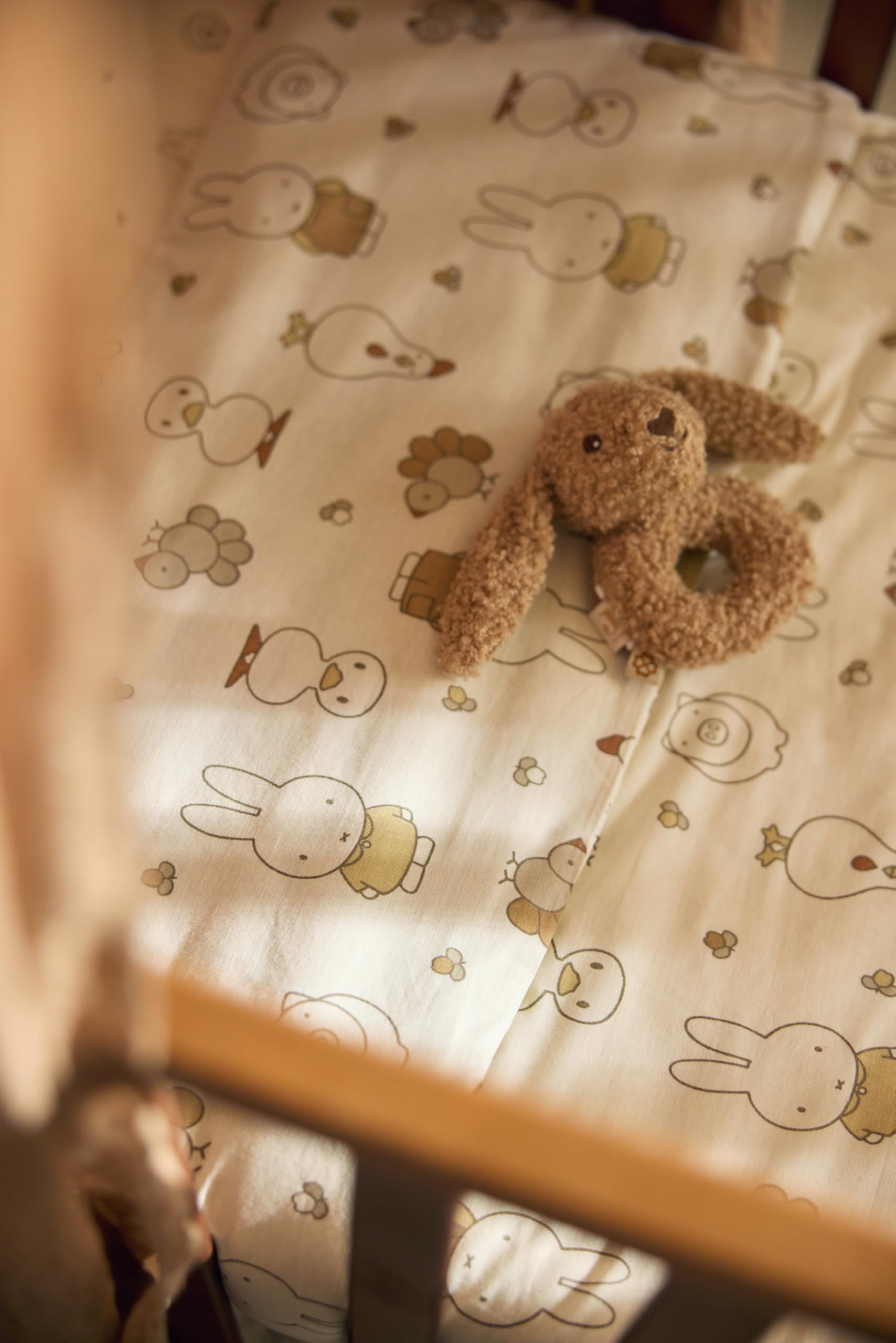 Jollein Pościel dziecięca – Miffy Family Farm – 100 x 140 cm – 100% bawełna – pościel dziecięca z poszewką na poduszkę – zestaw pościeli
