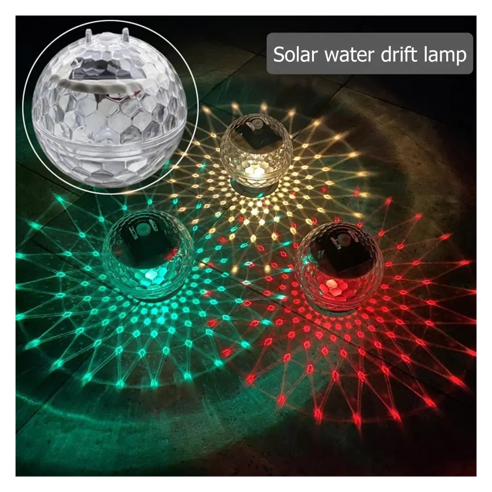 Snapklik.com : QLWAHK Solar Powered Water Float Light LED Pond Floating ...