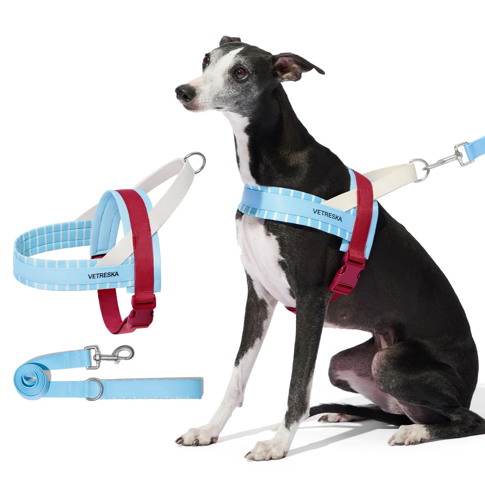 VETRESKA Harnais-Veste pour Chien Ajustable Anti-Étouffement, Harnais Contrôlable et à Marche Facile Harnais pour Chien avec Laisse Anti-Enchevêtrement Résistante, Misty Melot, XS