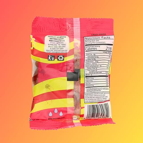 Miniatura 2 de Crazy Fresa - Caramelos de fresa picante, gomitas dulces y picantes, regalos de dulces mexicanos, 2 onzas (paquete de 3) (fresa picante)