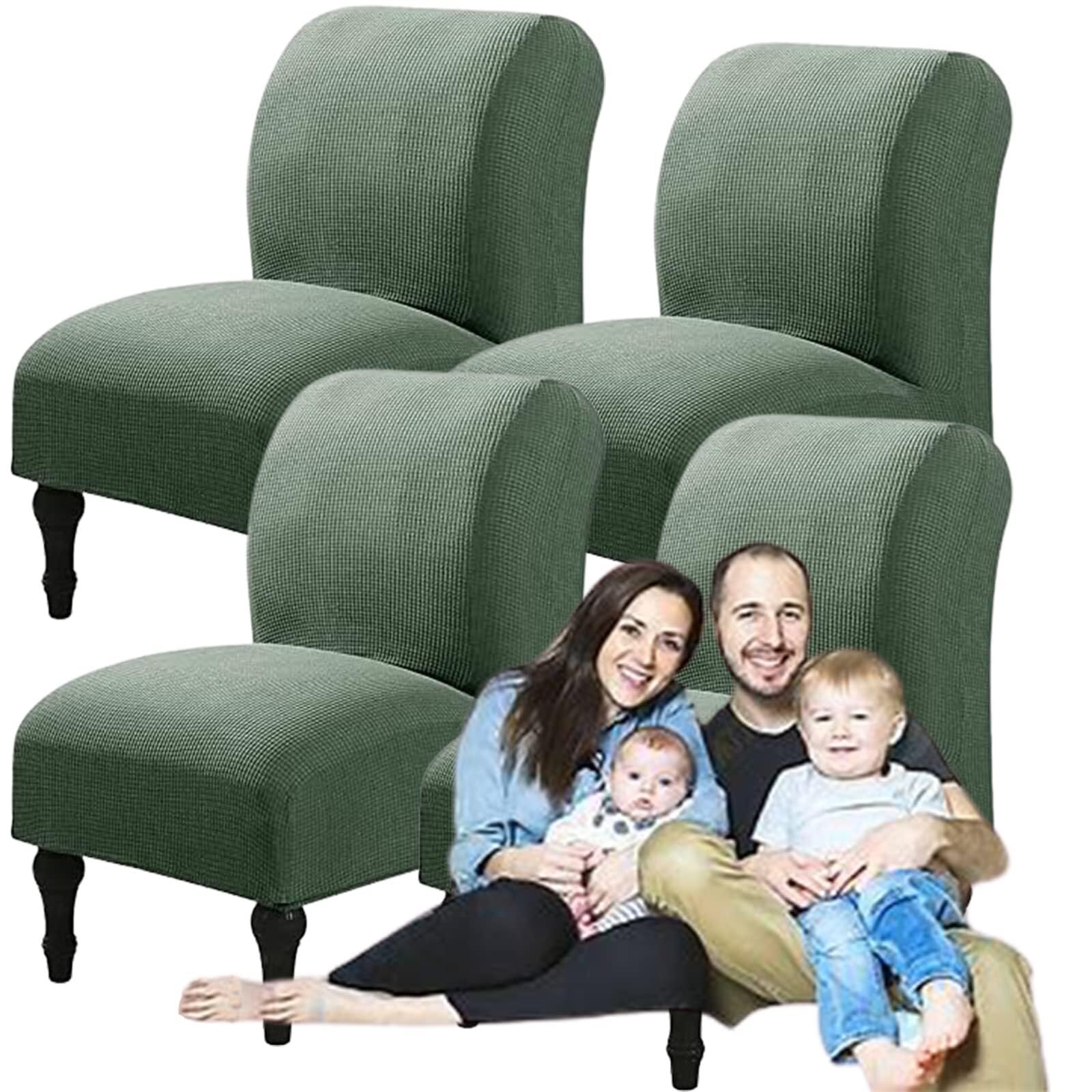 NMVAWIPT Armless Accent Chair Covers, Polyester+Spandex Stretch Slipcover, Removable Furniture Protector, For Home Hotel(#14,4pcs)