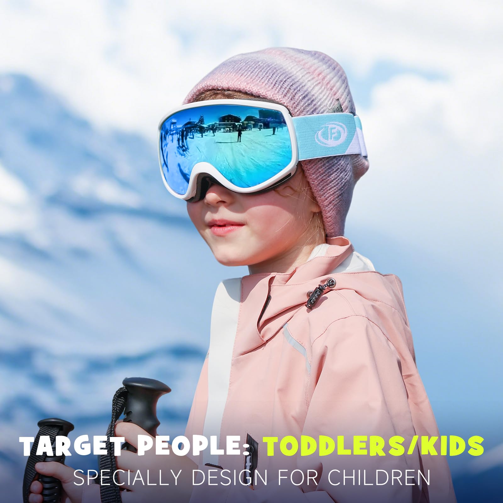 Maschera Da Sci FINDWAY Per Bambini 3-14 Anni - Anti-UV, Anti-Nebbia, Compatibile Con Casco - Foto 5