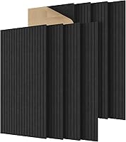 TONOR 8-Pack Large Self-Adhesive Acoustic Panels 47.2x23.6x0.35" Black - Soundproof Wall Panels for Studio, Home Office Echo Reduction