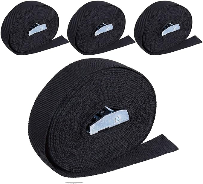 Cinghie Di Fissaggio A Cricchetto - 4 Pezzi 3m X 25mm, Resistenza Fino A 250kg, Per Trasporto E Outdoor