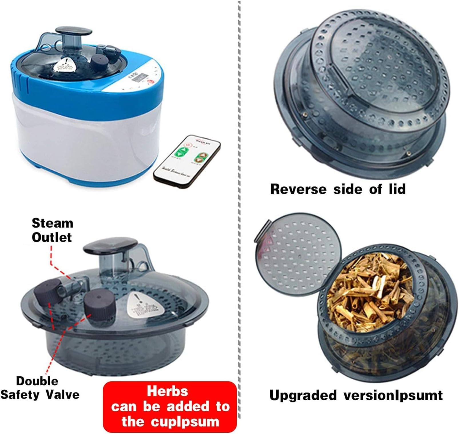 COYEUX Olla de Vapor para Sauna, generador de Vapor para Sauna de SPA en casa de 4 l, con Control Remoto, para desintoxicación Corporal, SPA en casa