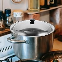 Vista 4 de DECHOUS Cacerola con tapa Tapa de sartén Tapas de vidrio para hornear Tapas de repuesto Cubierta de plato de microondas Tapa de sartén de cocina