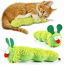 Sunkizzrs® 2-Pack Catnip Caterpillar Toys for Cats — Interactive Bite-Resistant Cat Kicker Toy with Crinkle Paper — Catmint Toys Pet Self-Amusement Toy Soft Durable Kitten Pillow Scratch-Resistant