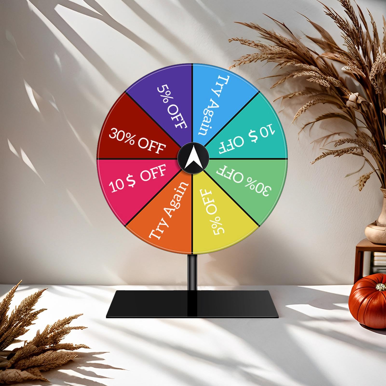Generisch Glücksrad Zum Drehen,8/12/15-Slots-Fortune-Spinner Mit Stand, Rutschroulette Wheel of Fortune Game Mit Stand Und ElaSable Acryl Board, Für Die Messe, Karneval, Carnival