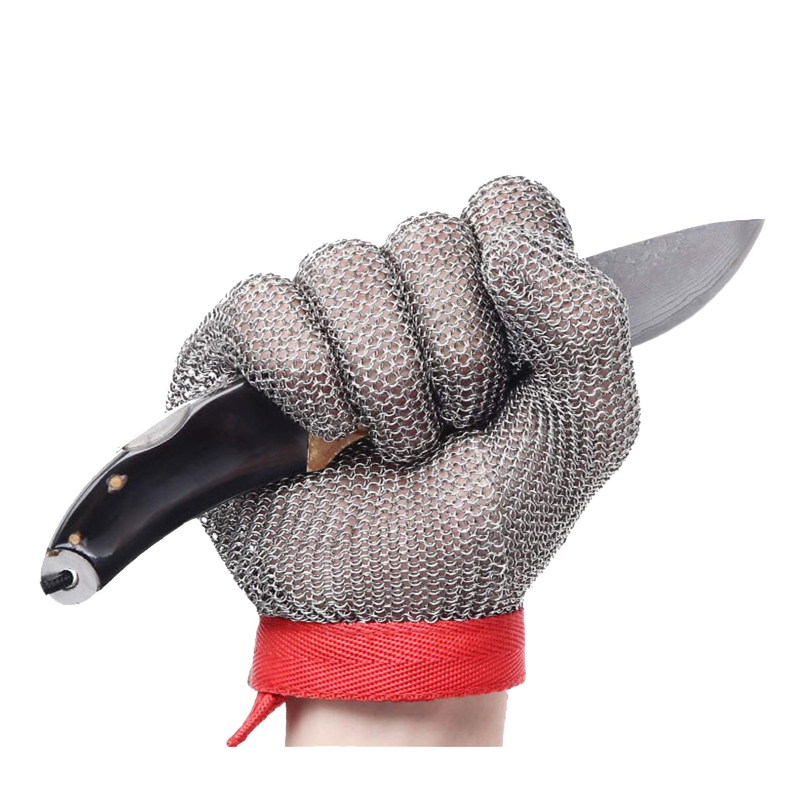 Guantes Anticortes, Guantes Resistentes a Cortes de Acero Inoxidable con bisagras, Nivel 5, protección de Seguridad, universales para Trabajo Izquierdo y Derecho.