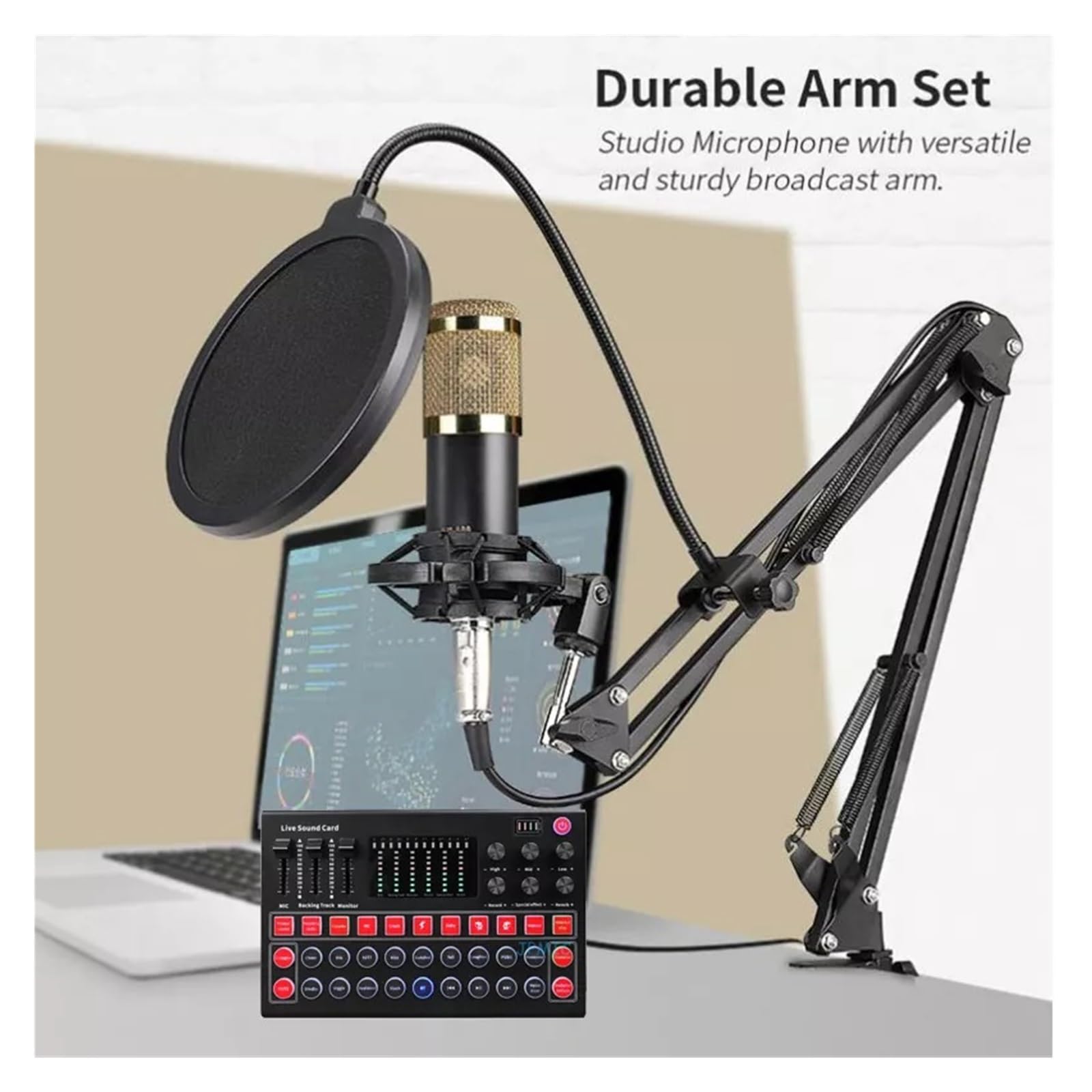 Mixer audio, M9 Canale Bluetooth Mini Scheda Mixer Effetti Digitali Riduzione Rumore Console Registrazione USB for Cantare BM800 2022(M9 BM800 PLUS)