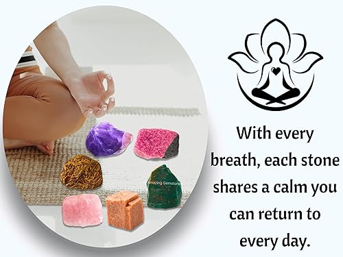 Miniatura 4 de Amazing Gemstone Cristales para el período agradable del ciclo menstrual menstrual, juego de 6 piedras de sangre, cuarzo rosa, piedra lunar