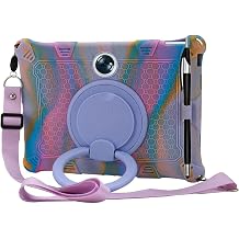 Tablet Case for OnePlus Pad/for Oppo Pad 2 11.6 inch 2023 Soft Anti-Stress Silicone Case with 360 Rotate Stand/Pencil Holder/Shoulder Strap/Pen for Oppo 11.6 inch Colorful Purple
