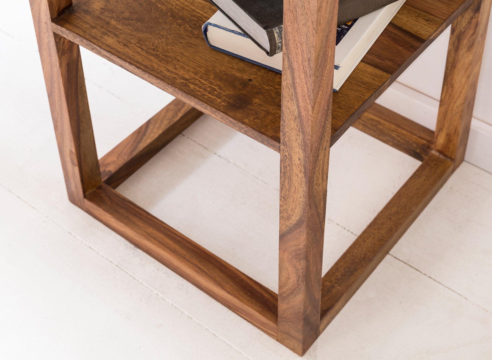 FineBuy Möbel zum Wohlfühlen Massiver Beistelltisch Sheesham PATAN Holz Massiv 90 x 35 x 35 cm, Telefontisch mit Schublade für Flur Anrichte, Moderne Konsole mit Ablage Braun