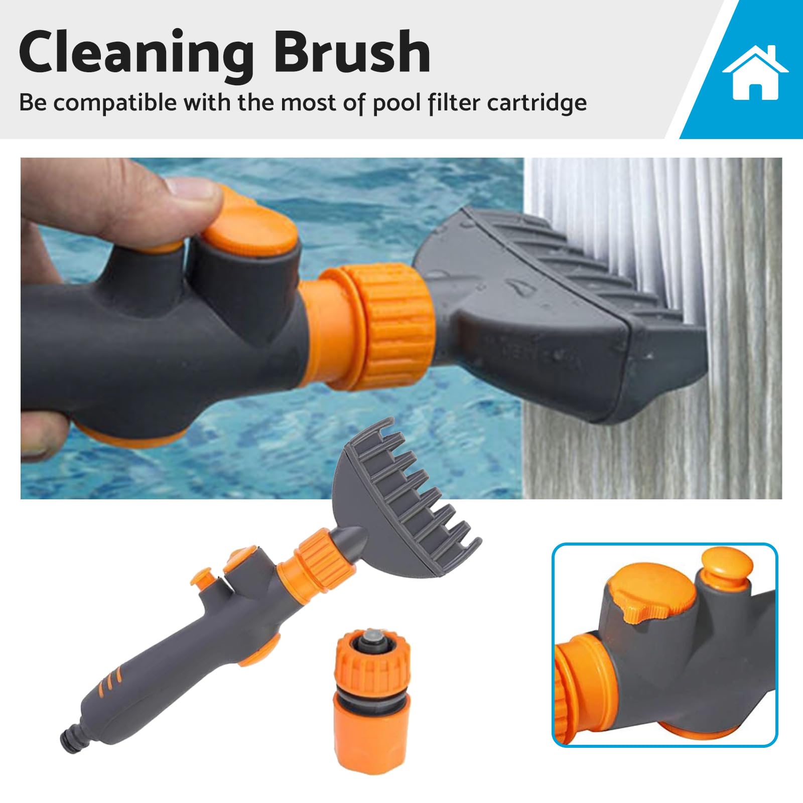 ALINREDBX Pool Filter Cleaner, Spa Filter Cleaner for Hot Tub, Cleaning Tool Water Wand Tub Spa Filter Pool Cartridge Cleaner Brush