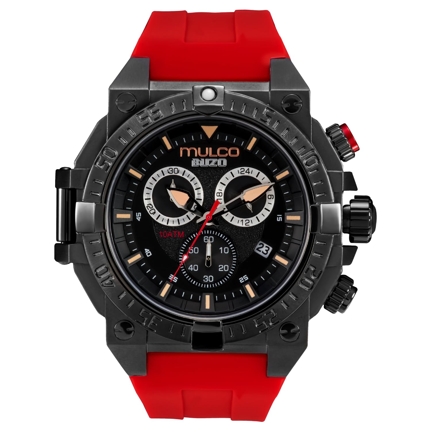 MULCO Watches for Men - Buzo, Stainless Steel Case with Wrist Silicone Band or Stainless Steel Strap, Quartz Chronograph Movement, Large Face Analog Display, 100m Water Resistant - Waterproof, Buzo (B0CL57ZY63) Amazon Price History, Amazon Price Tracker