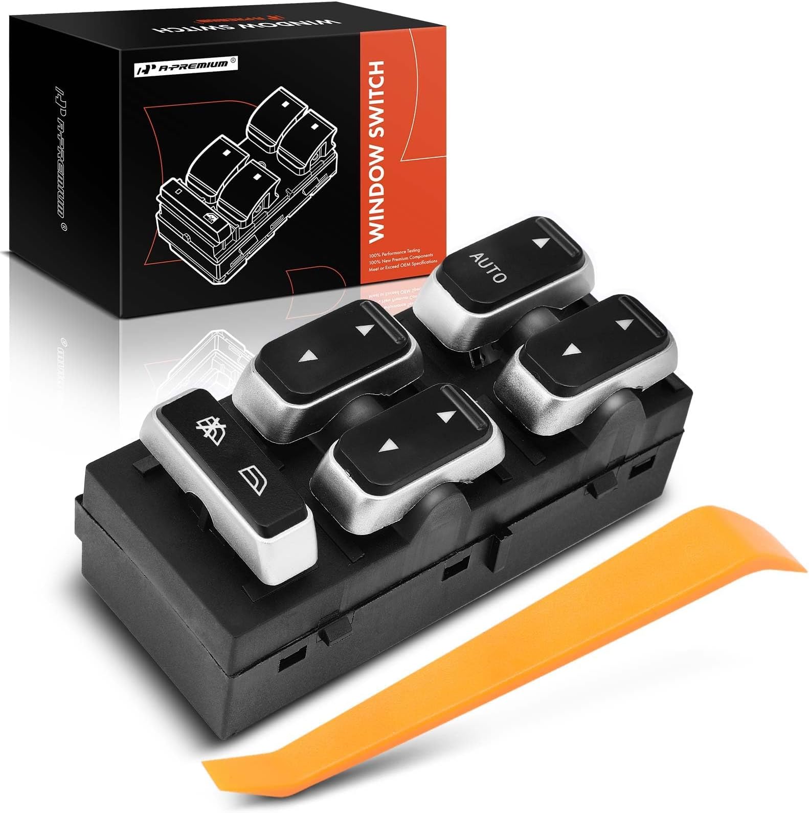 A-Premium Front Left Driver Side Master Power Window Switch Compatible with Lincoln Town Car 2003 2004 2005 2006 2007 2008, Sedan, Replace# 5W1Z-14529-BA, 3W1Z14529BA